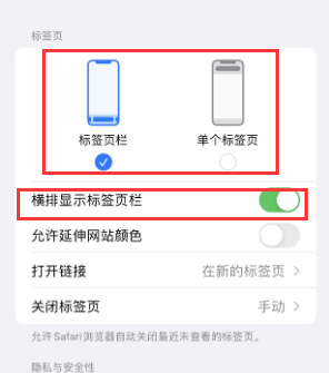 林口iPhone授权维修分享Safari浏览器如何切换标签栏位置 